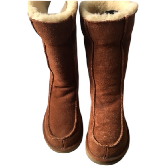 UGG Downtown Suede Fur Lined Boots - Picture 1 of 16